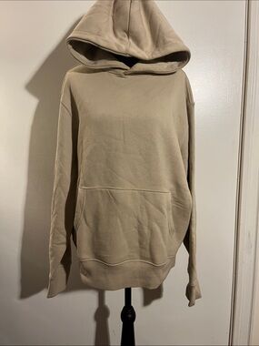 Old Navy Men's Beige Hooded Sweatshirt - Classic Pullover Hoodie